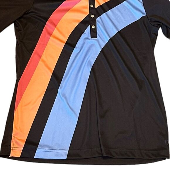 Zyia Active Rainbow Clubhouse Women's Short Sleeve Polo Top Size Large L 📦 - Picture 10 of 11
